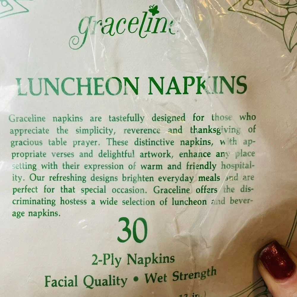 GRACELINE Luncheon Napkins Open 25 “Have A Happy Day” Girl With Kittens VINTAGE